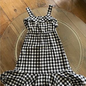 J. Crew Black and White Gingham Dress